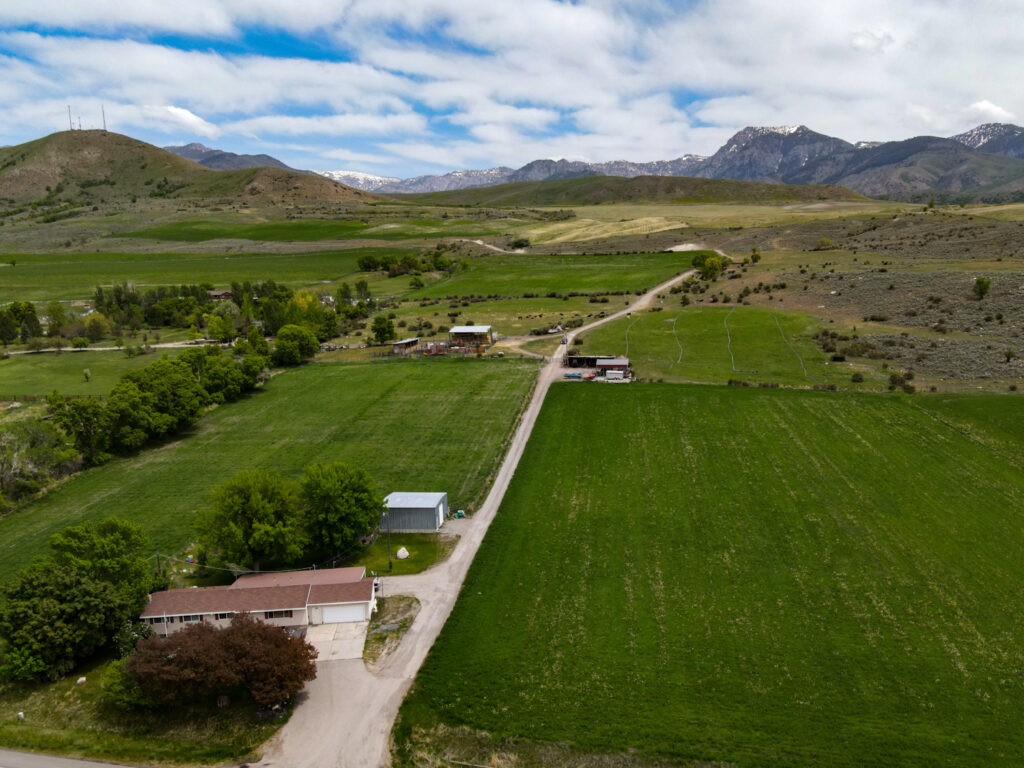 Arial view of a farm